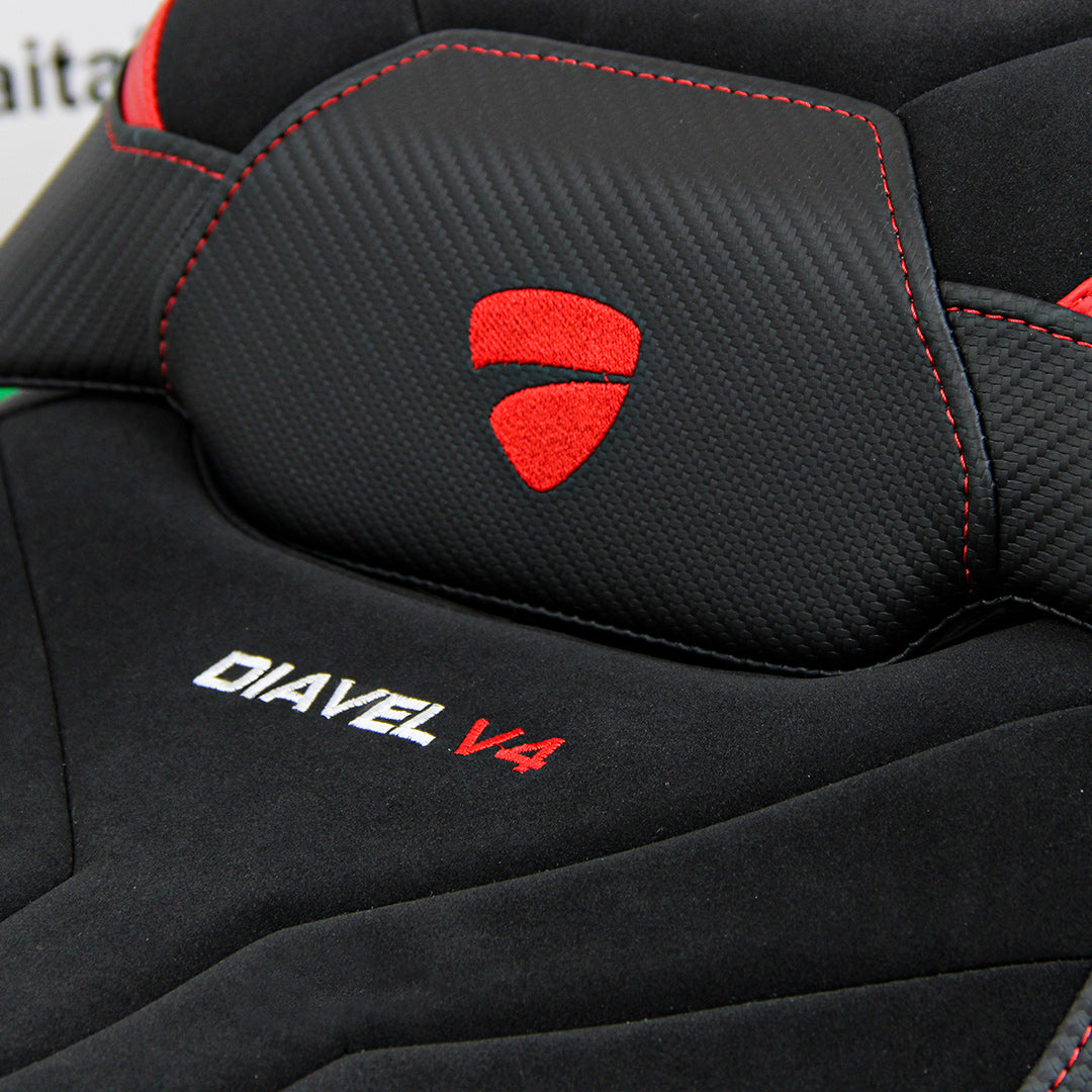 Ducati Diavel V4 Seat Cover Tappezzeria 2023 Diablo Velvet Red Black