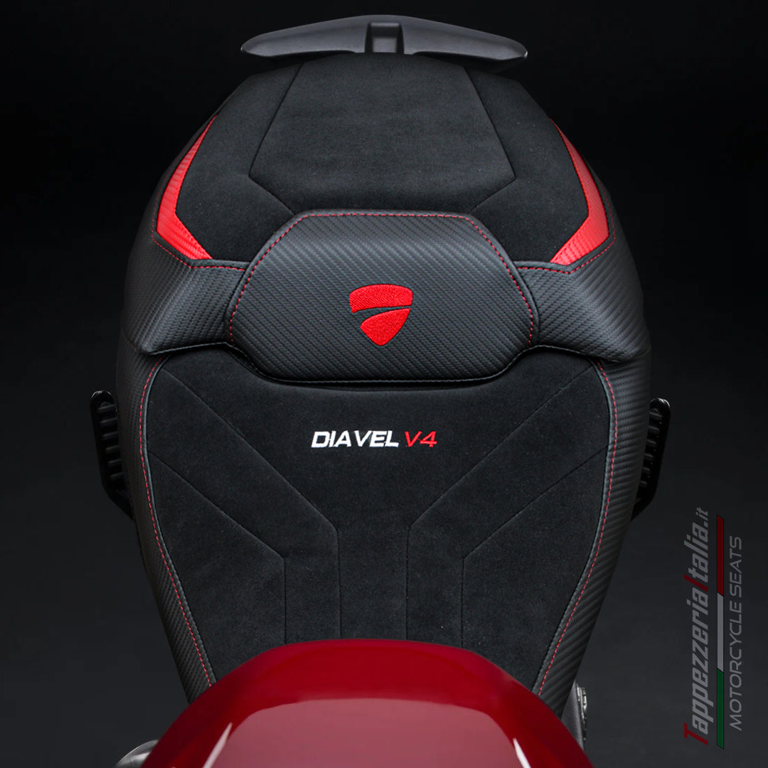 Ducati Diavel V4 Seat Cover Tappezzeria 2023 Diablo Velvet Red Black