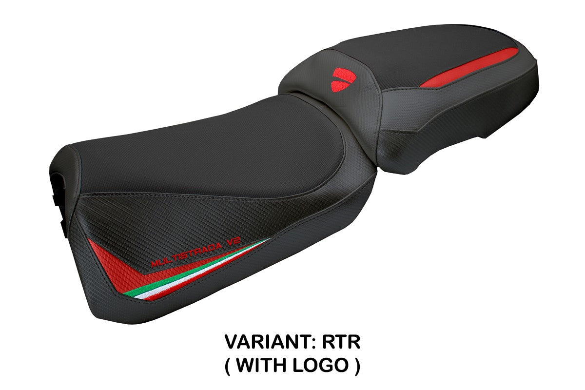 Ducati Multistada V2 2025 Seat Cover Tappezzeria Red Italian Flag Black