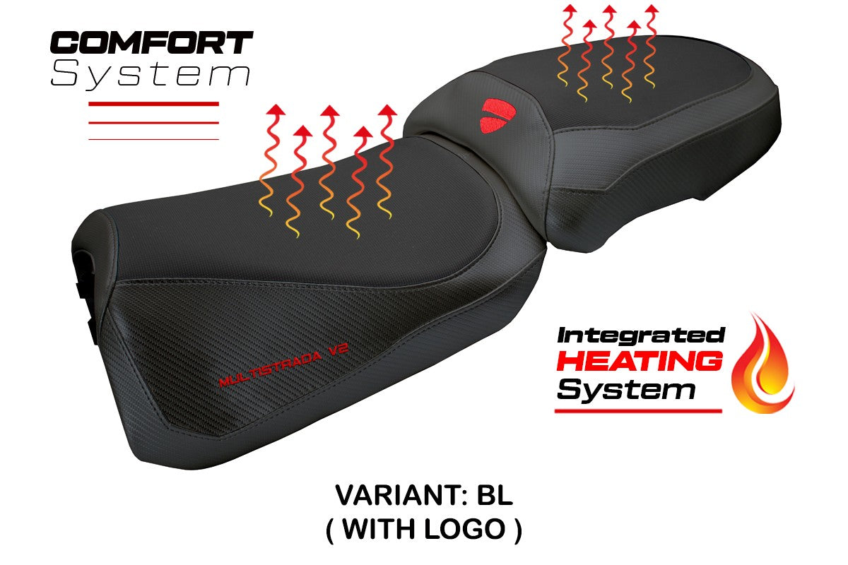 Ducati Multistada V2 2025 Seat Cover Tappezzeria heating Comfort Black