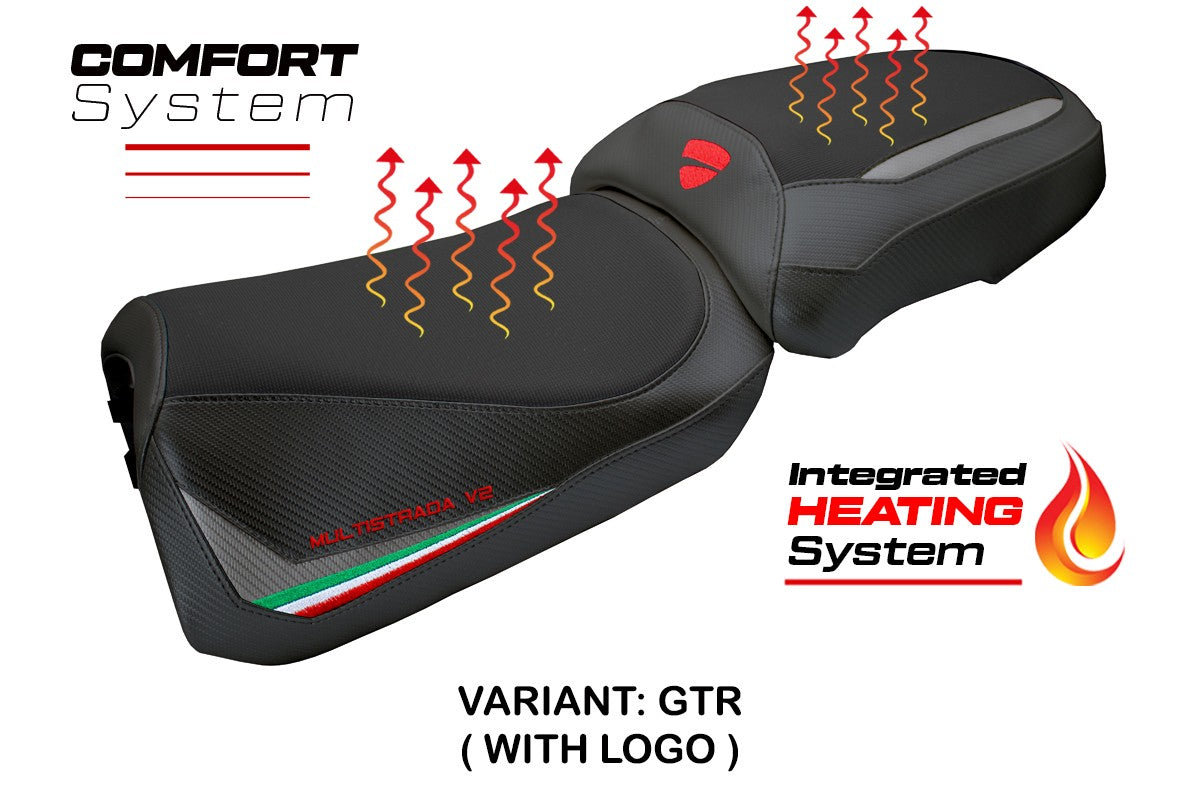 Ducati Multistada V2 2025 Seat Cover Tappezzeria heating Comfort Grey Ita