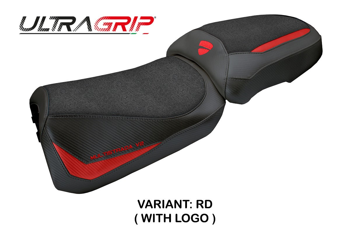 Ducati Multistada V2 2025 Seat Cover Tappezzeria Ultragrip Red Black