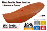 Ducati Scrambler 800 2023 Seat Cover Tappezzeria Comfort Brown Leather Diamond