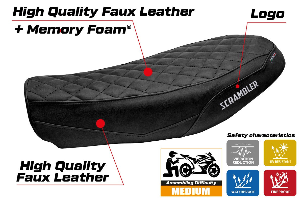 Ducati Scrambler Nightshift 2021-2022 Seat Cover Tappezzeria Comfort Black Eco