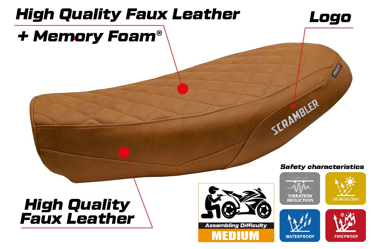 Ducati Scrambler Nightshift 2021-2022 Seat Cover Tappezzeria Comfort Brown