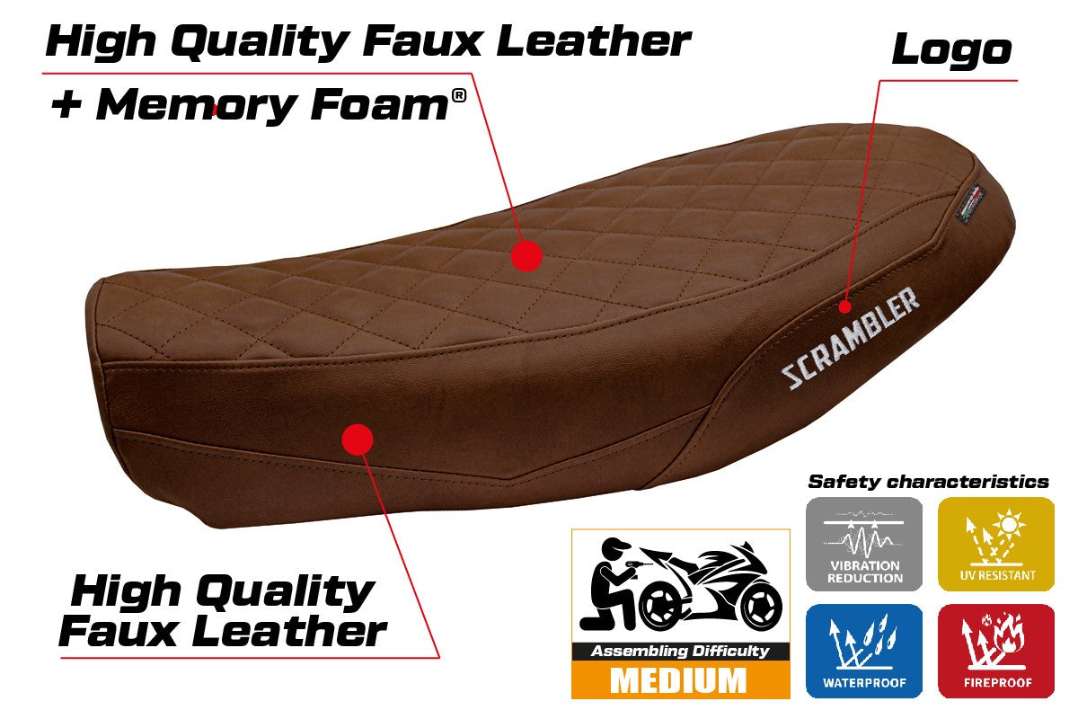 Ducati Scrambler Nightshift 2021-2022 Seat Cover Tappezzeria Comfort Dark Brown