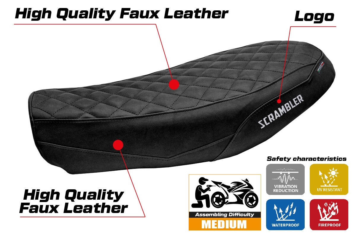 Ducati Scrambler Urban Motard 2022-2024 Seat Cover Tappezzeria Antigua Black