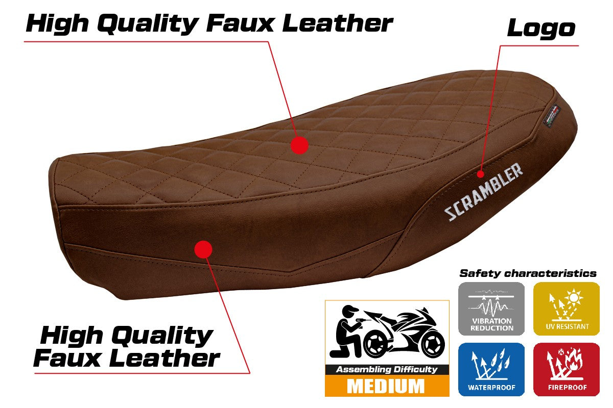 Ducati Scrambler Urban Motard 2022 2023 2024 Seat Cover Tappezzeria Dark Brown