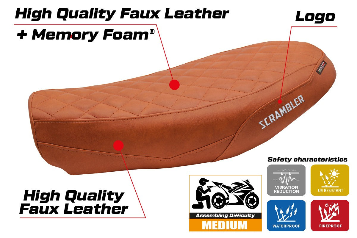 Ducati Scrambler Urban Motard 2022-2024 Seat Cover Tappezzeria Comfort Brick