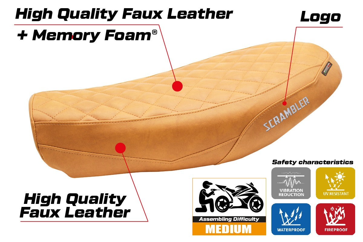 Ducati Scrambler Urban Motard 2022-2024 Seat Cover Tappezzeria Comfort Camel