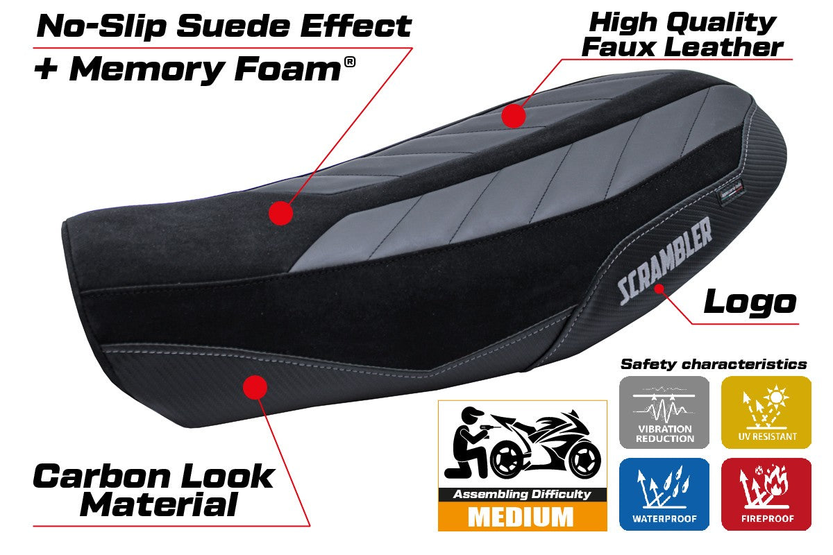 Ducati Scrambler Urban Motard 2022-2024 Seat Cover Tappezzeria Comfort Black