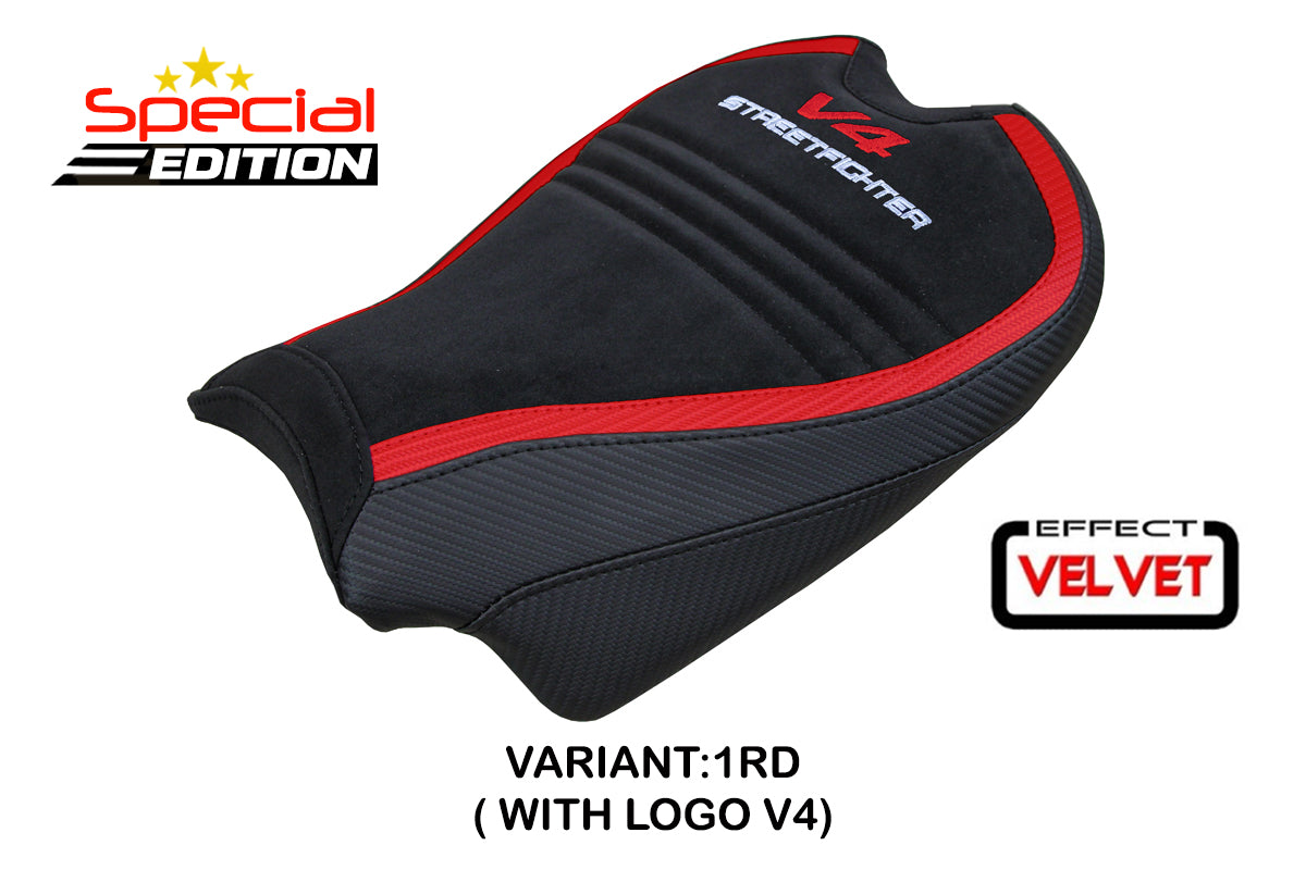 Ducati Streetfighter V4 Seat Cover Tappezzeria 2020-2023 Velvet Red Black SpEd