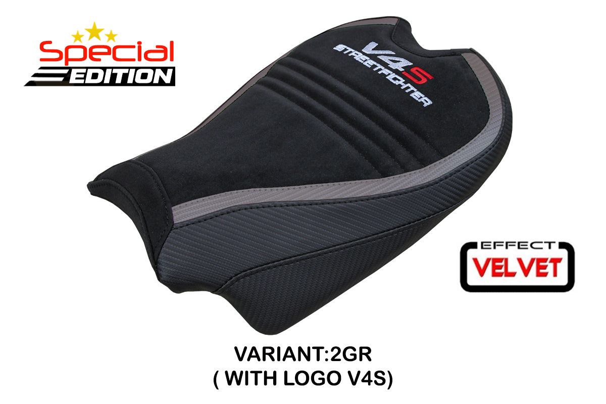 Ducati Streetfighter V4S Seat Cover Tappezzeria 2020-2023 Velvet Grey Black SpEd