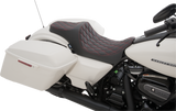 DRAG SPECIALTIES Predator III Seat - Double Diamond - Red Stitched - FL '08-'22 0801-1116