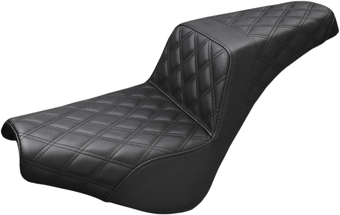 SADDLEMEN Step-Up Seat - Full Lattice Stitch - Black 818-30-175