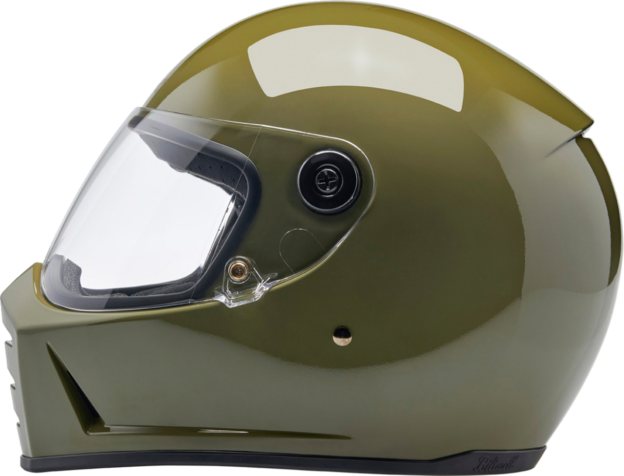 BILTWELL Lane Splitter Motorcycle Helmet - Gloss Olive Green - Small 1004-154-502