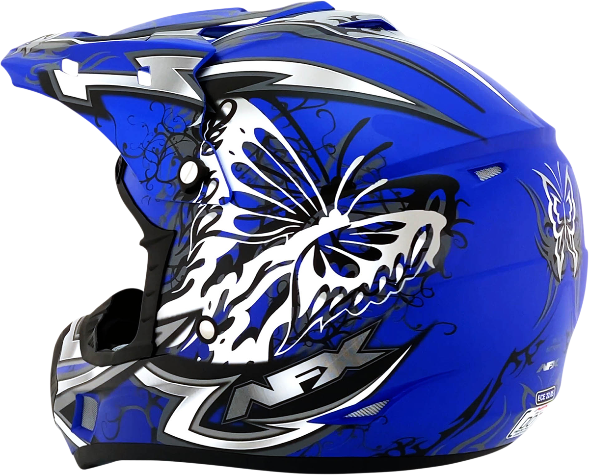 AFX FX-17 Motorcycle Helmet - Butterfly - Matte Blue - Small 0110-7122