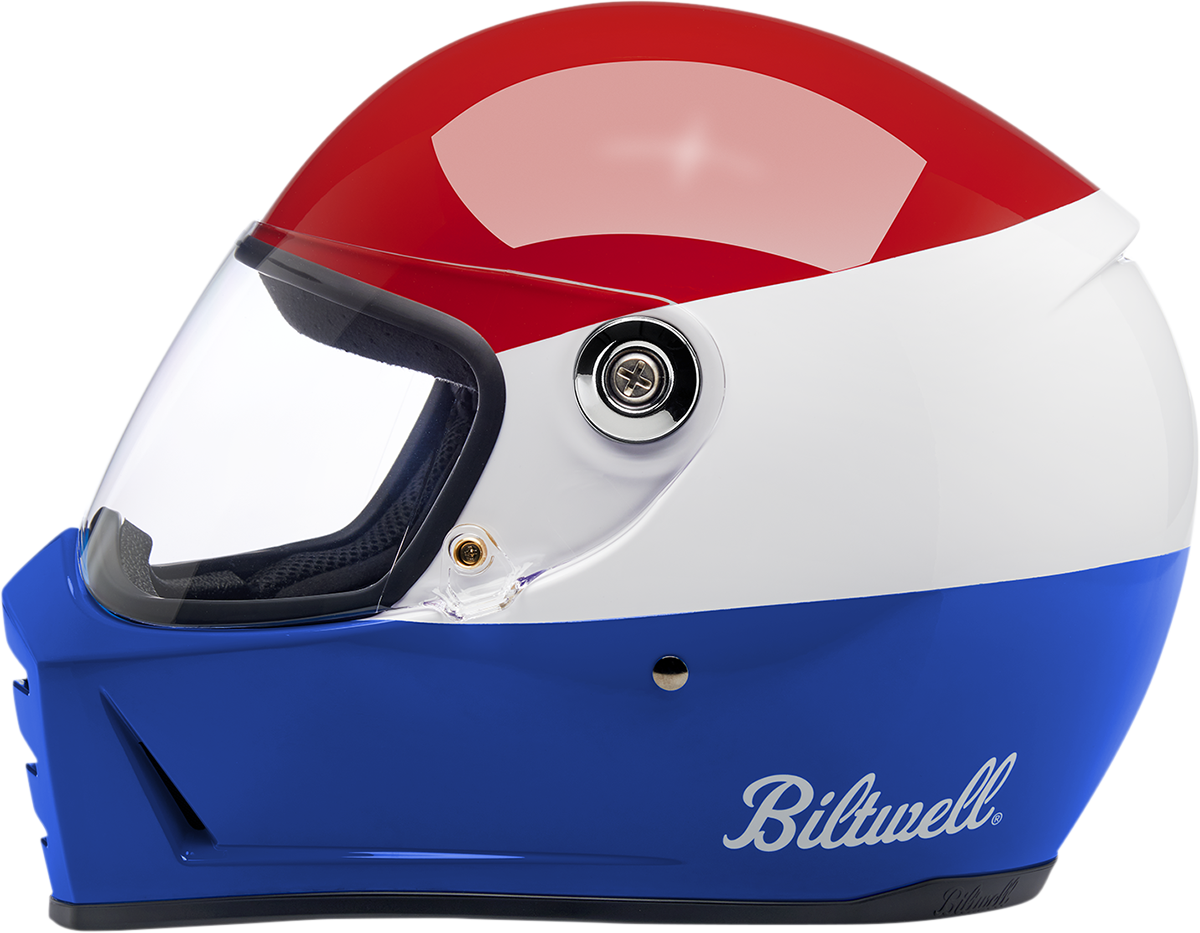 BILTWELL Lane Splitter Motorcycle Helmet - Gloss Podium Red/White/Blue - 2XL 1004-549-106