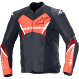 ALPINESTARS Faster v3 Airflow Leather Jacket - Black/Red Fluo - US 44 / EU 54 3103625-1030-54