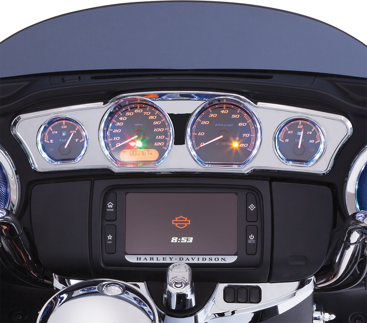 CIRO Dash Accent with LEDs - Chrome 42200