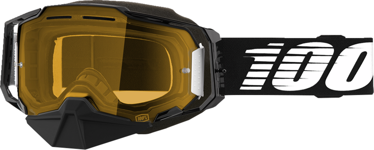 100% Armega Snow Goggles - Black - Yellow 50007-00001