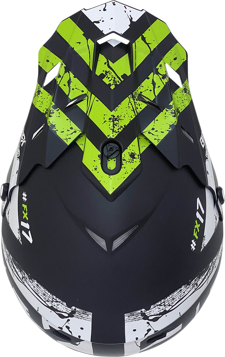 AFX FX-17 Motorcycle Helmet - Attack - Matte Black/Green - XS 0110-7178