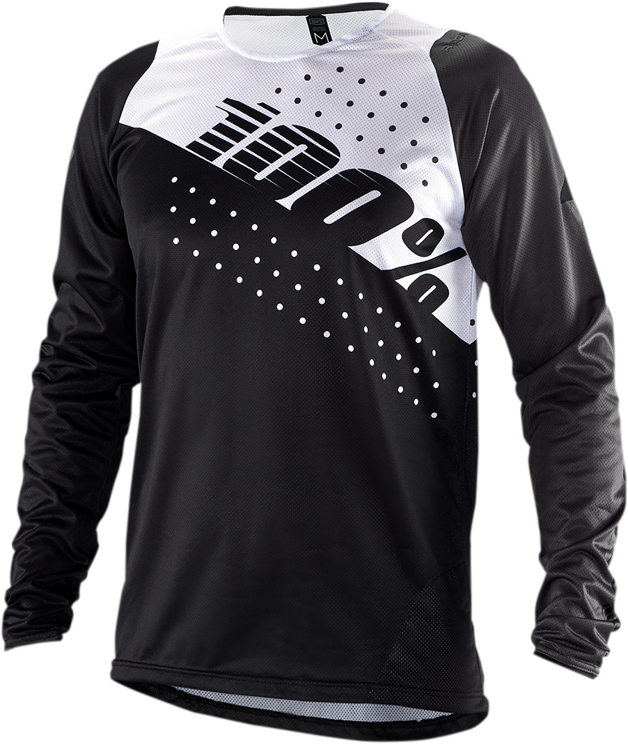 100% R-Core Long-Sleeve Jersey - Black/White - XL 40005-00013