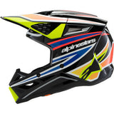 ALPINESTARS Youth SM3 Motorcycle Helmet - Wurx - Gloss Black/Yellow Fluo/Blue/Red Large 8302025-1574-YL