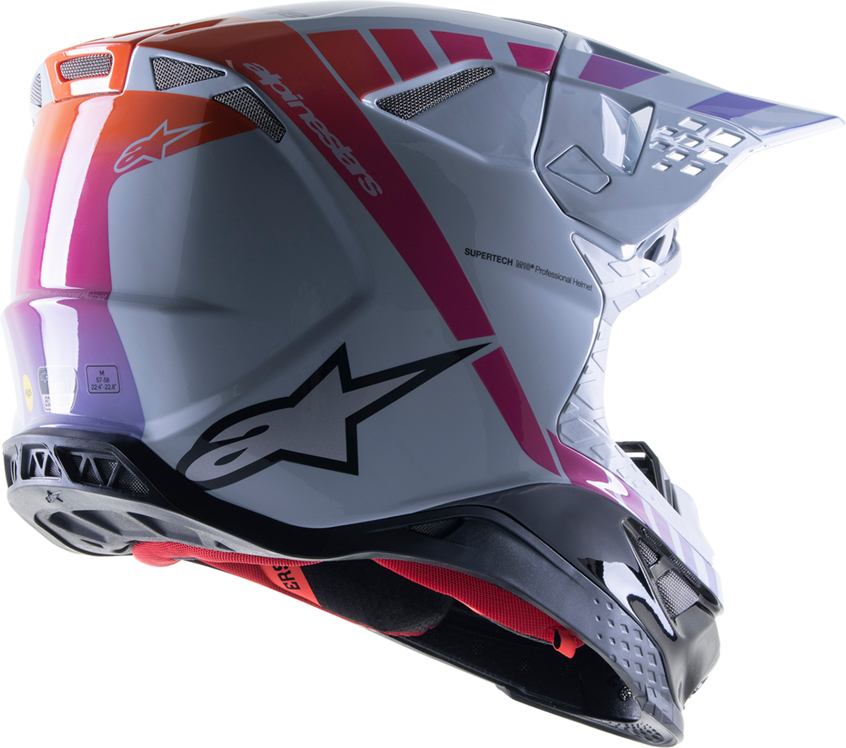 ALPINESTARS Supertech M10 Motorcycle Helmet - Daytona - MIPS® - Haze Gray/Orange Fluo/Rhodamine - Large 8302423-9243-LG