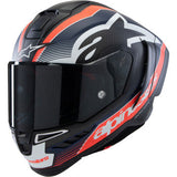 ALPINESTARS Supertech R10 Motorcycle Helmet - Team - Matte Black/Carbon Red Fluo/Blue - Medium 8200224-1383-M