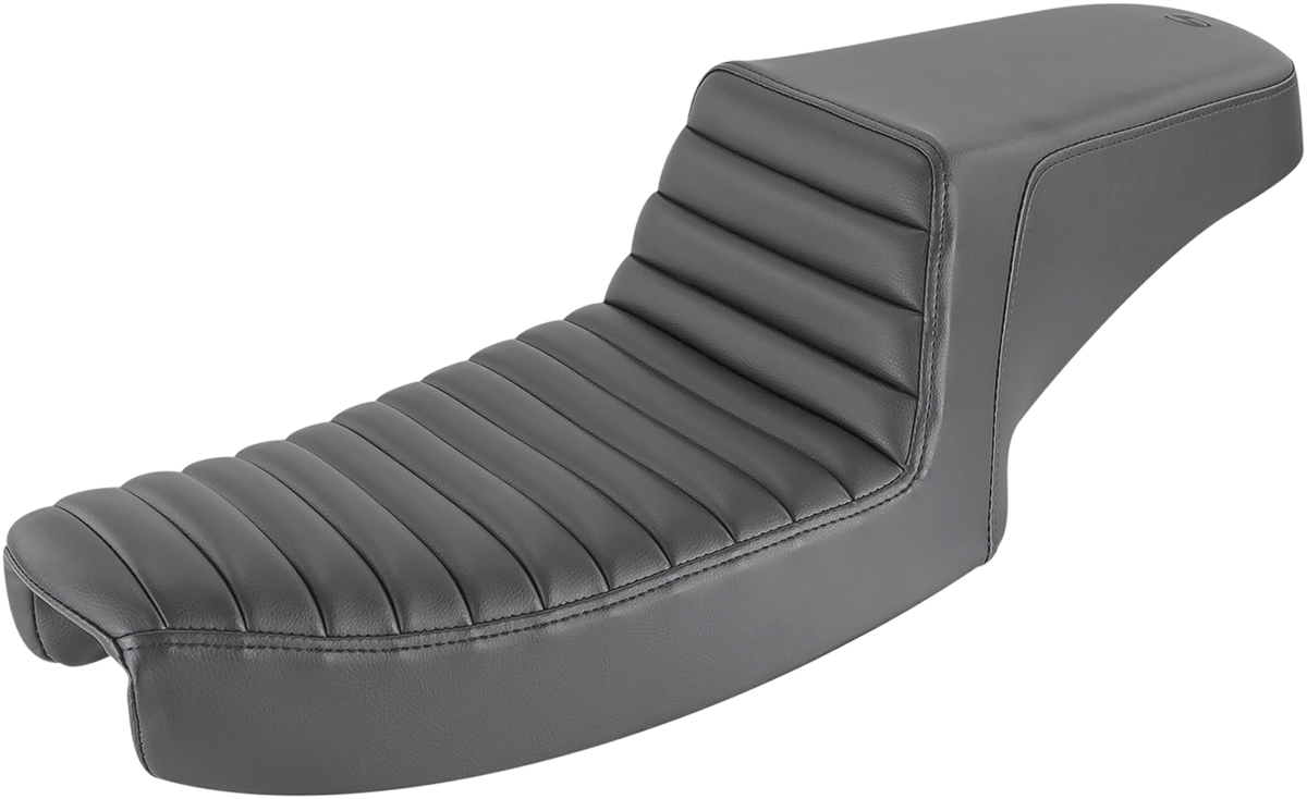 SADDLEMEN Step-Up Seat - Front Tuck-n-Roll - Black - Dyna 891-04-171