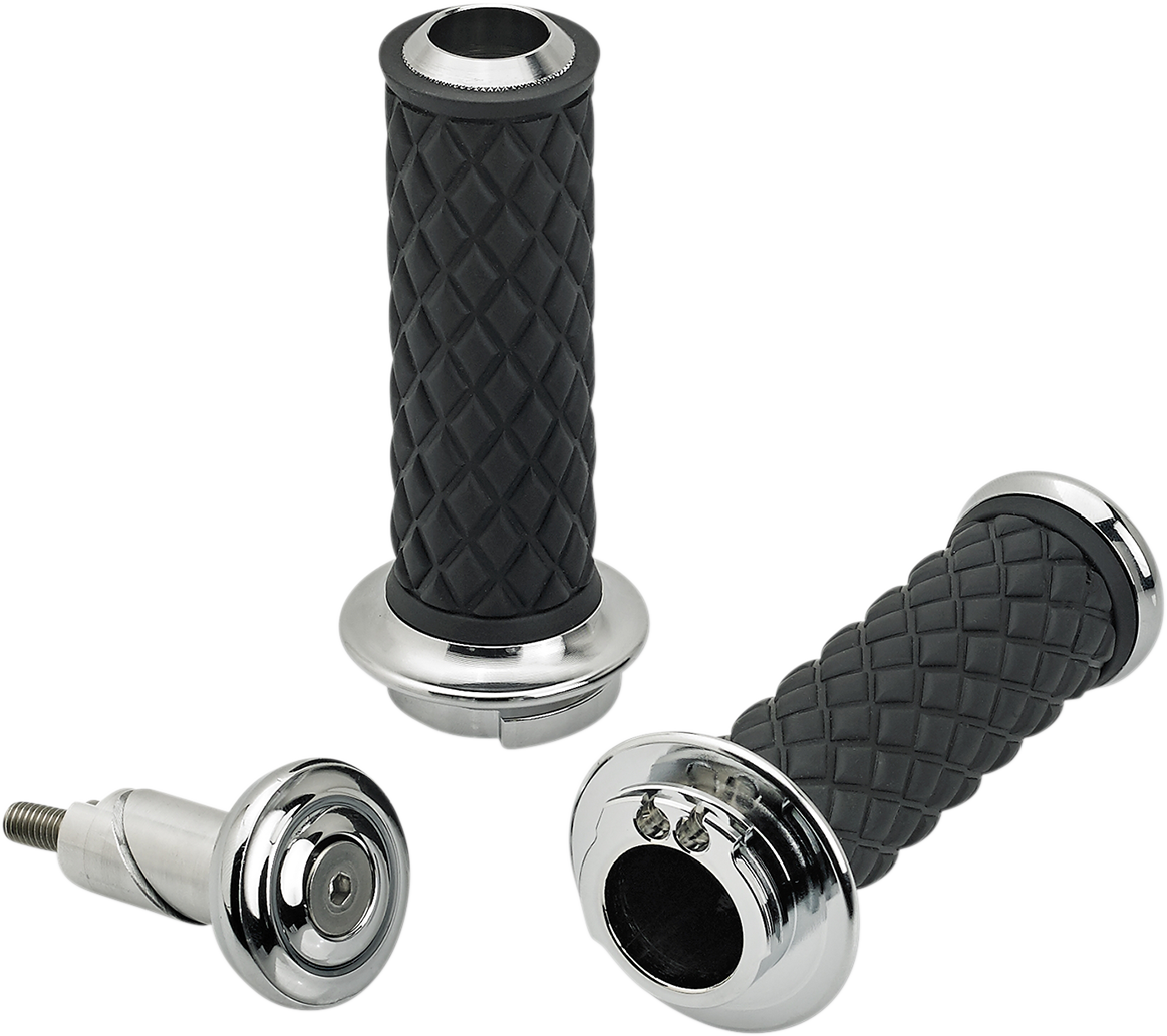 BILTWELL Grips - Alumicore - Dual Cable - Chrome 6604-105-01