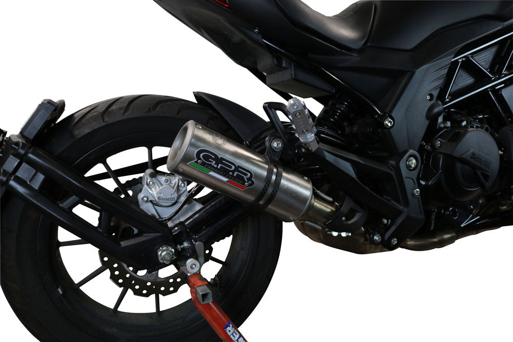 GPR Exhaust for Benelli 502 C 2019-2020, M3 Titanium Natural, Slip-on Exhaust Including Removable DB Killer and Link Pipe