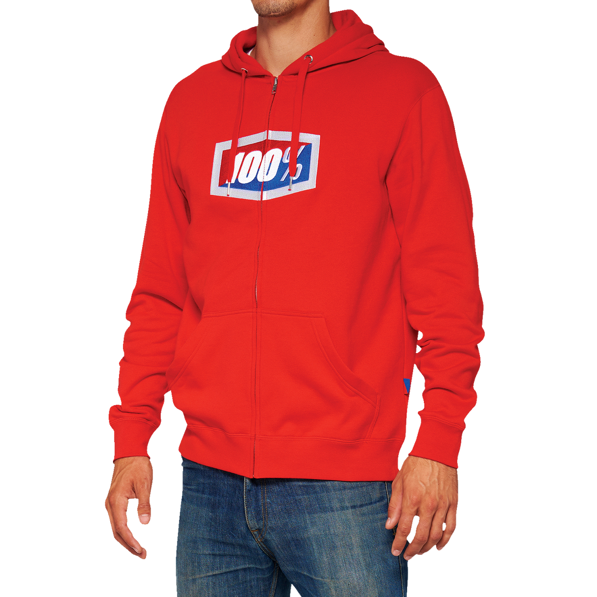 100% Official Fleece Zip-Up Hoodie - Red - 2XL 20032-00019