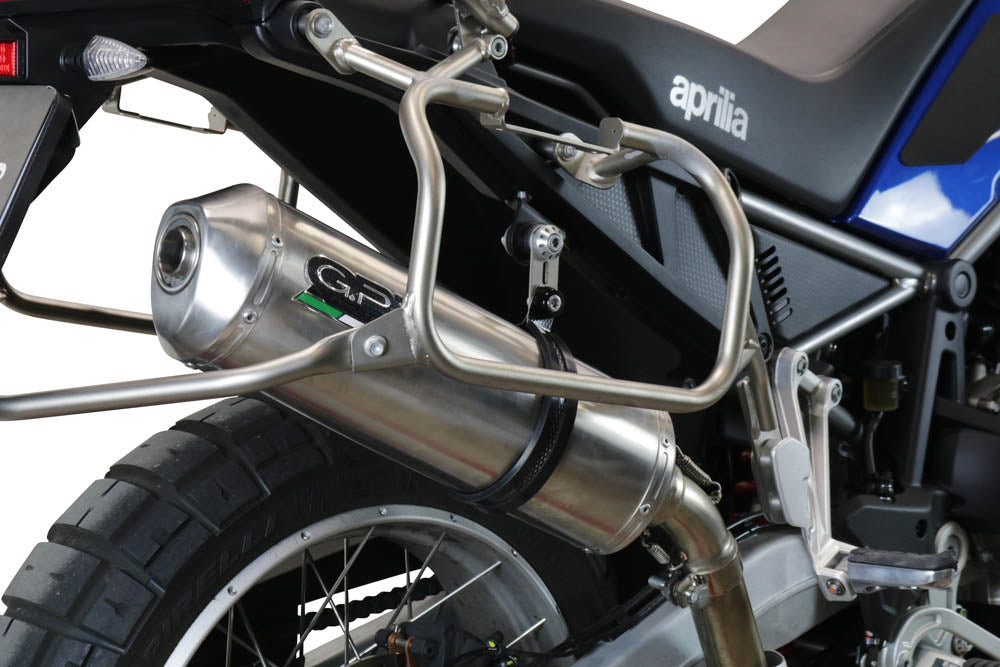 GPR Exhaust for Aprilia Tuareg 660 2021-2023, Satinox , Slip-on Exhaust Including Removable DB Killer and Link Pipe