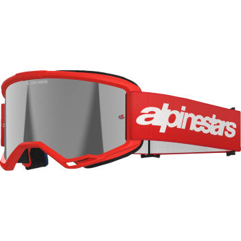 ALPINESTARS Goggles Vision 3 Goggles - Wordmark - Red - Silver Mirror 5103325-3094