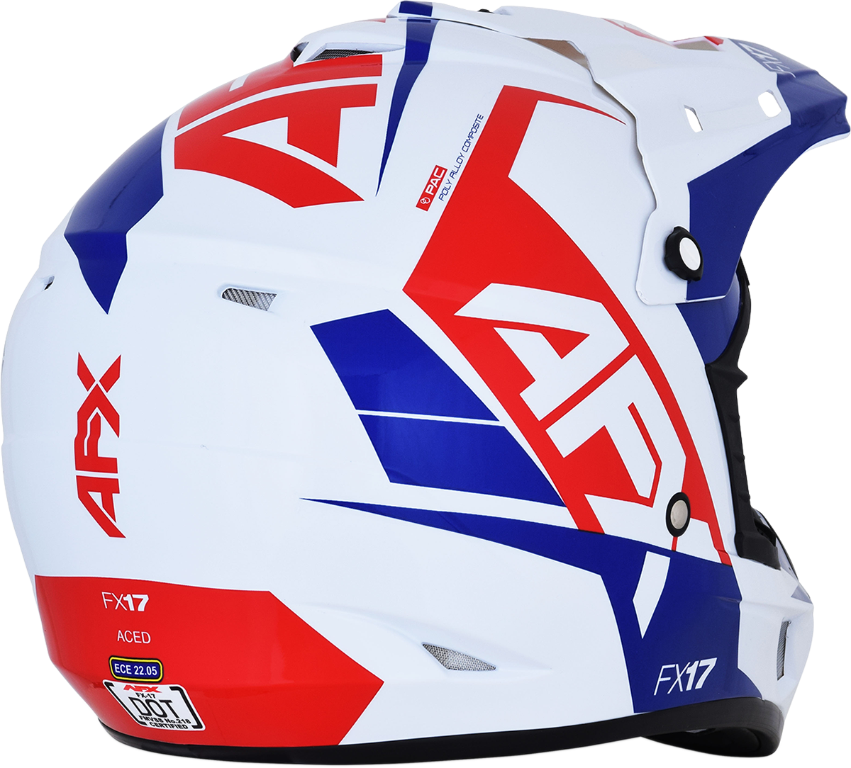 AFX FX-17 Motorcycle Helmet - Aced - Red/White/Blue - Large 0110-6481