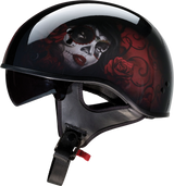 Z1R Vagrant Motorcycle Helmet - Red Catrina - Black/Red - Large 0103-1316