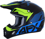 AFX FX-17 Motorcycle Helmet - Aced - Blue/Lime - Medium 0110-6500