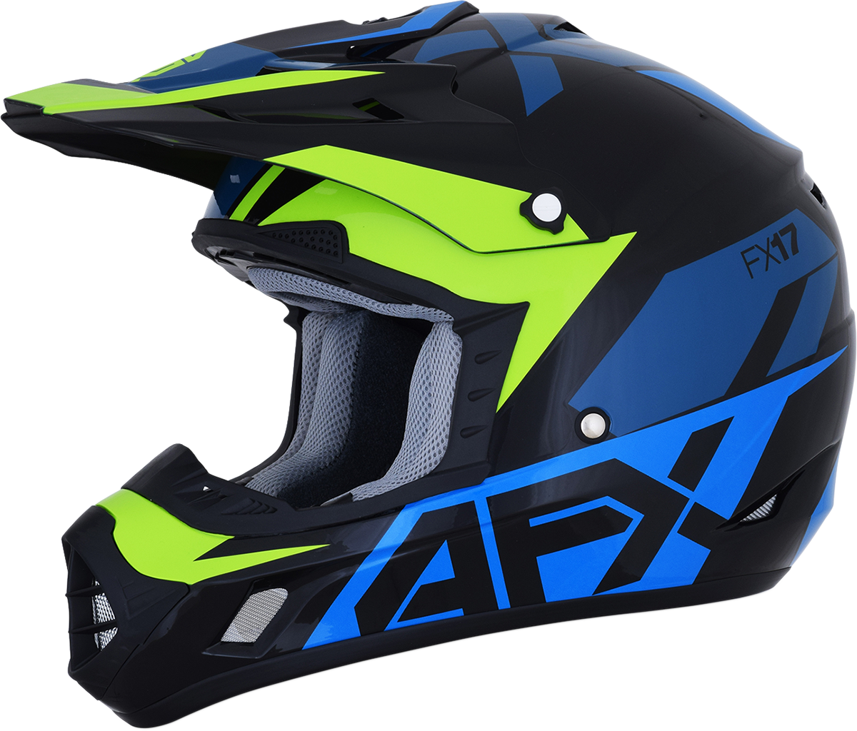 AFX FX-17 Motorcycle Helmet - Aced - Blue/Lime - Large 0110-6501