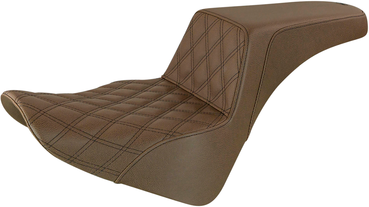 SADDLEMEN Step-Up Seat - Front Lattice Stitch - Brown 818-33-172BR