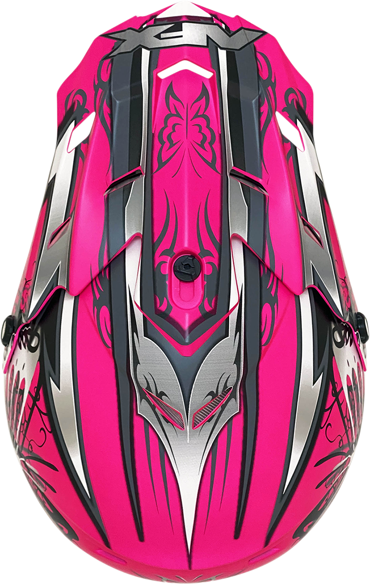 AFX FX-17 Motorcycle Helmet - Butterfly - Matte Hot Pink - Medium 0110-7108