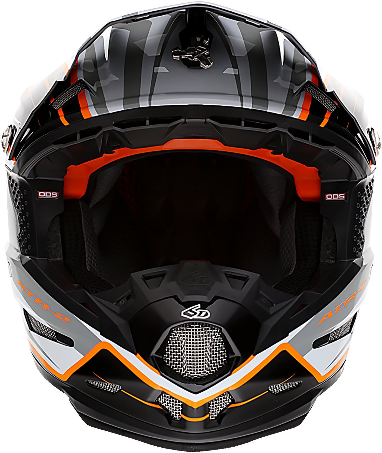 6D ATR-2 Motorcycle Helmet - Phase - White/Orange - XS 12-2824