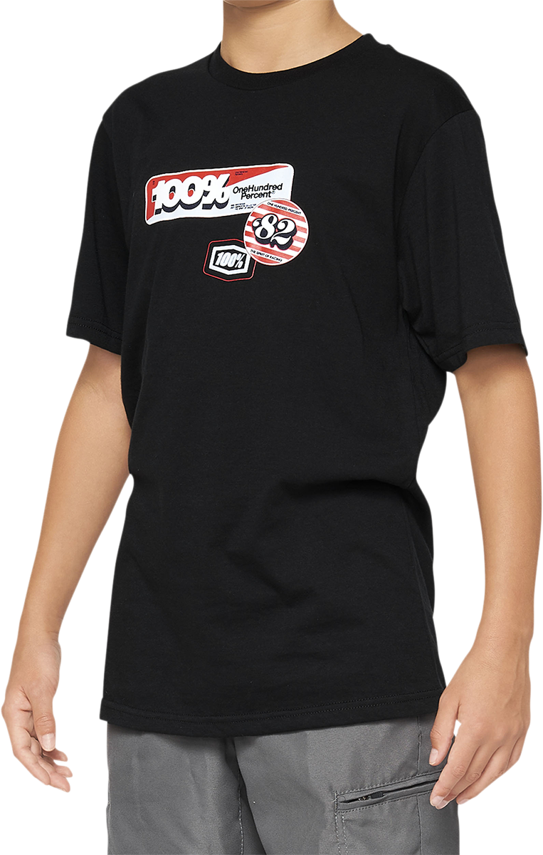 100% Youth Stamps T-Shirt - Black - Medium 34021-001-05