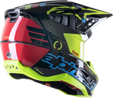 ALPINESTARS SM5 Motorcycle Helmet - Action - Gloss Black/Blue/Fluo Yellow - Medium 8306122-1757-MD