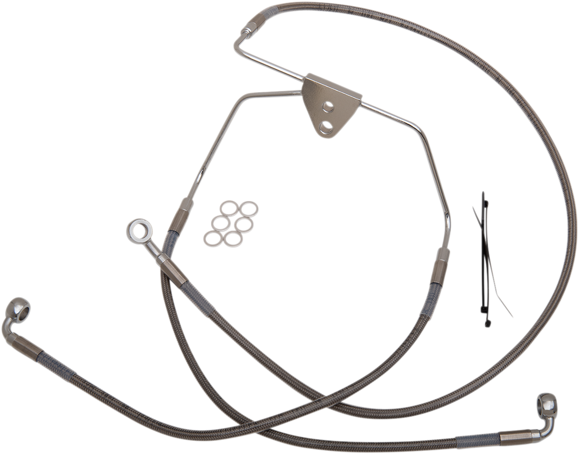 DRAG SPECIALTIES Brake Line - Front - +10" - Touring - Stainless Steel 620085-10