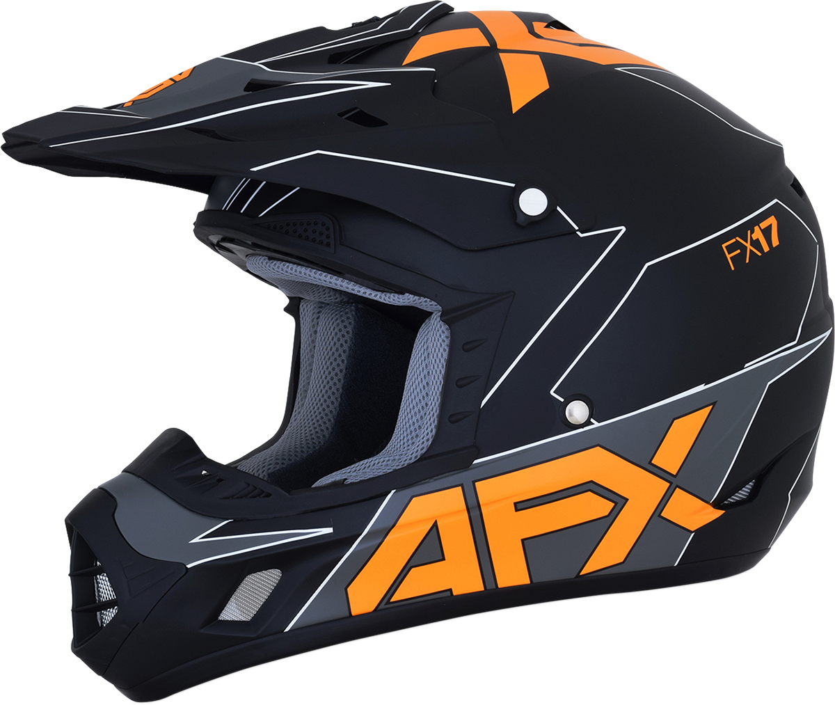 AFX FX-17 Motorcycle Helmet - Aced - Matte Black/Orange - Large 0110-6506