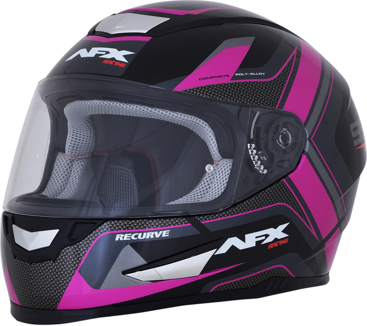 AFX FX-99 Motorcycle Helmet - Recurve - Black/Fuchsia - Small 0101-11102