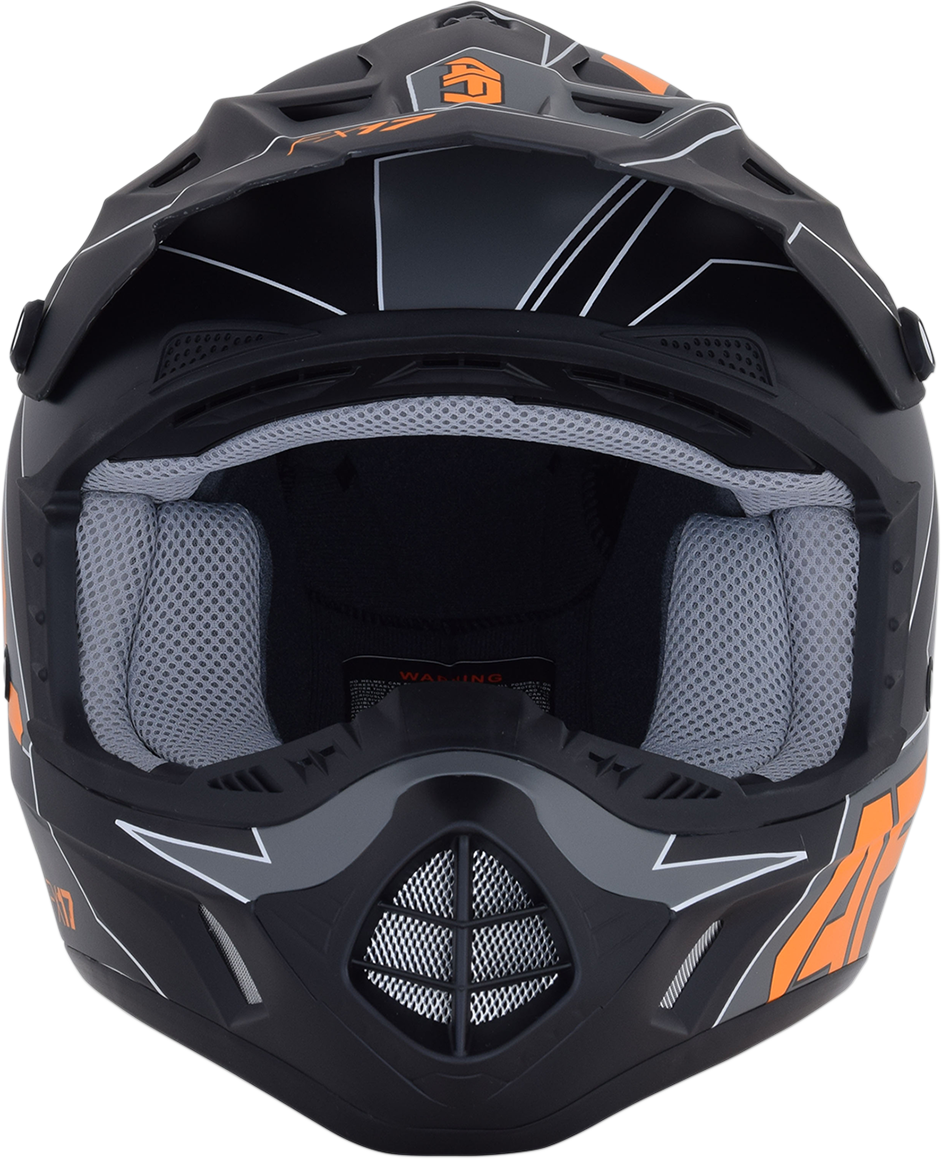 AFX FX-17 Motorcycle Helmet - Aced - Matte Black/Orange - Large 0110-6506