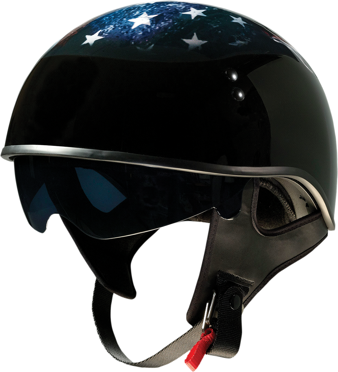 Z1R Vagrant Motorcycle Helmet - USA Skull - Black - XS 0103-1307